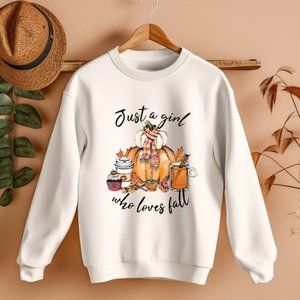 Just a Girl Who Loves Fall Sweatshirt, Fall Sweat, Autumn Sweat, Thanksgiving